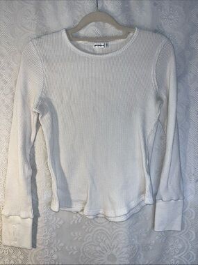 😻5for$15😻Morhuduck White Waffle Knit Long-Sleeve Thermal M